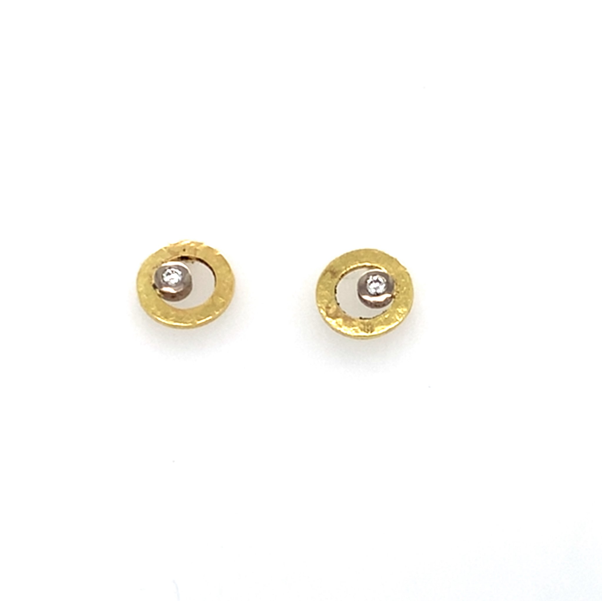 Ohrstecker  Gold 750  Ø 8 mm Brillanten à 0.02 ct - O37